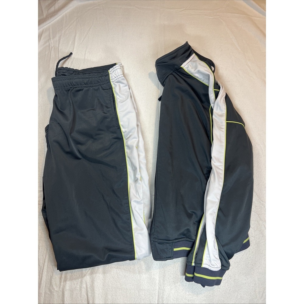 Vintage Athletic Works Track Men's Jacket And Pant Set Tricot Gray Large